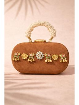 BOXWISH BY BHUMIKA - Women Brown Embellished Clutch