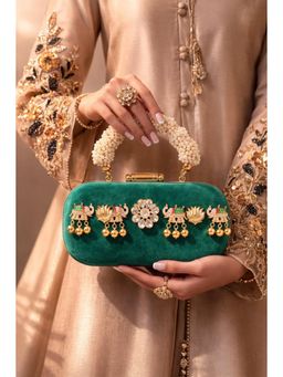 BOXWISH BY BHUMIKA - Women Green Embellished Clutch
