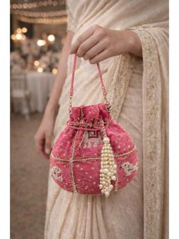 BOXWISH BY BHUMIKA - Women Pink Gaj Pakshi Potli Bag