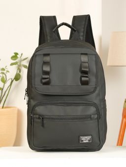 Teakwood - Unisex Black Solid Backpack