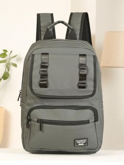 Teakwood - Unisex Grey Solid Backpack