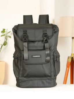 Teakwood - Unisex Black Solid Backpack