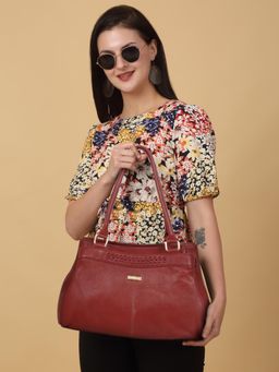 Teakwood - Women Red Leather Handbag