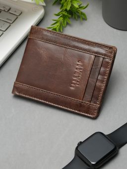 Teakwood - Men Brown Leather Rfid Protected Two Fold Wallet