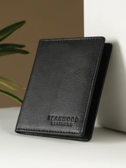 Teakwood - Men Black Leather Two-Fold Wallet