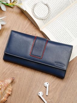 Teakwood - Women Blue Solid Wallet