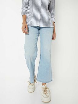 max - Blue Solid Cotton Blend Regular Jeans