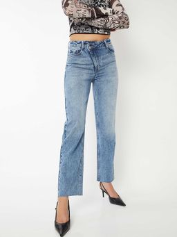 max - Blue Solid Pure Cotton Regular Jeans