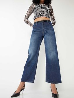 max - Blue Solid Pure Cotton Regular Jeans