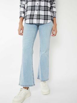 max - Blue Solid Cotton Blend Regular Jeans