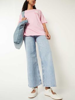 max - Blue Solid Pure Cotton Regular Jeans
