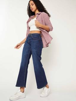 max - Blue Solid Cotton Blend Regular Jeans