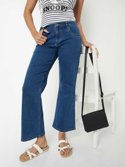 max - Blue Solid Cotton Blend Regular Jeans