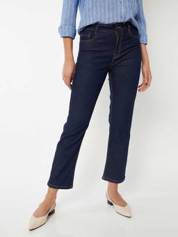 max - Blue Solid Pure Cotton Regular Jeans