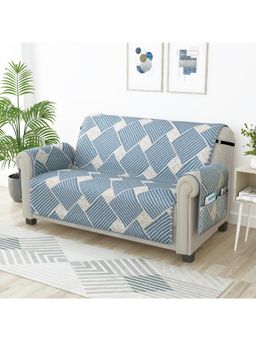 Story@Home - Microfiber Solid 2 Seater Sofa Cover - Greyish Blue