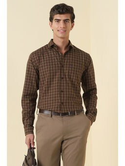 Allen Solly - Men Brown Check Full Sleeves Formal Shirt