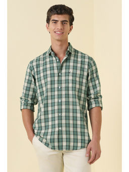 Allen Solly - Men Green Slim Fit Check Full Sleeves Casual Shirt