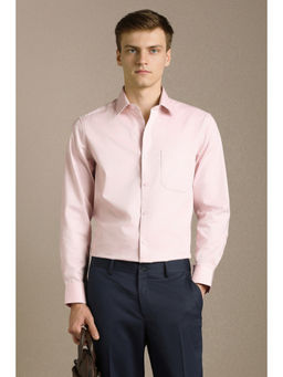 Louis Philippe - Men Pink Textured Full Sleeves Formal Shirt