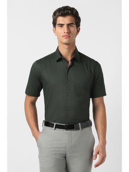 Peter England - Men Green Regular Fit Half Sleeves Formal Shirt