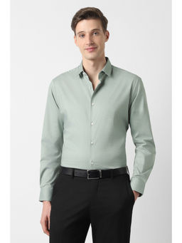 Peter England - Men Green Regular Fit Full Sleeves Formal Shirt