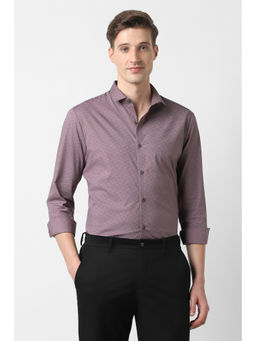 Peter England - Men Mauve Slim Fit Full Sleeves Formal Shirt