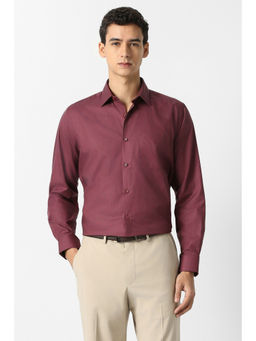 Van Heusen - Men Wine Check Full Sleeves Formal Shirt