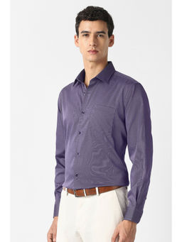 Van Heusen - Men Purple Textured Full Sleeves Wedding Shirt