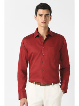Van Heusen - Men Red Solid Full Sleeves Wedding Shirt