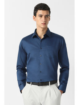 Van Heusen - Men Blue Solid Full Sleeves Wedding Shirt
