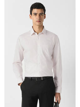 Van Heusen - Men White Textured Full Sleeves Formal Shirt