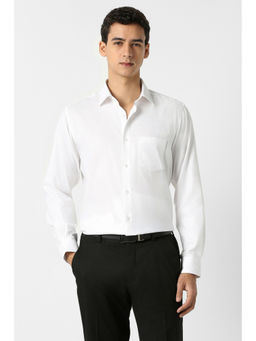 Van Heusen - Men White Textured Full Sleeves Formal Shirt