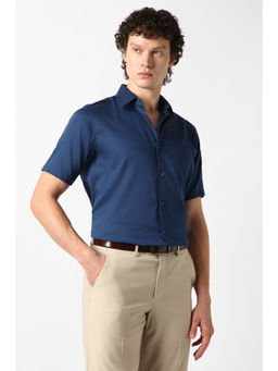 Van Heusen - Men Navy Blue Half Sleeves Formal Shirt