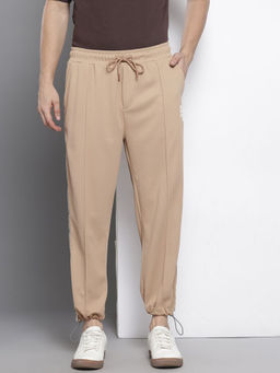 The Indian Garage Co - Brown Men's Relaxed Fit Mid-Rise Knitted Joggers