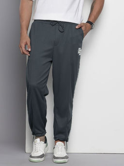 The Indian Garage Co - Grey Men's Relaxed Fit Mid-Rise Knitted Joggers