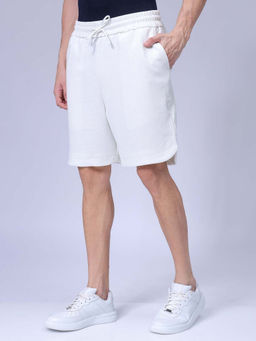 The Indian Garage Co - White Men's Relaxed Fit Solid Mid-Rise Shorts