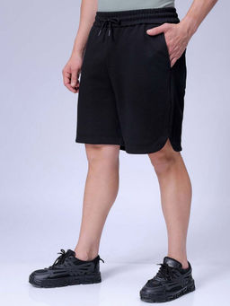 The Indian Garage Co - Black Men's Relaxed Fit Solid Mid-Rise Shorts