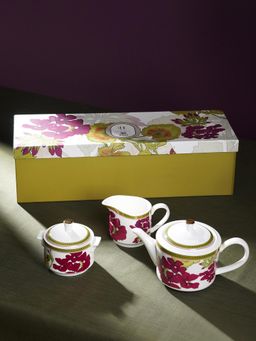 Pure Home + Living - Red & Green Rosebay Print Tea