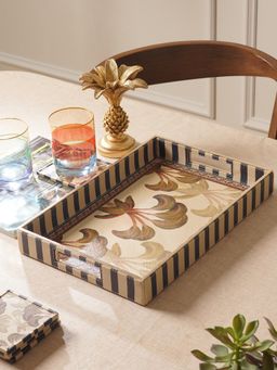 Pure Home + Living - Multi-color Solene Faux Leather Rectangle Tray