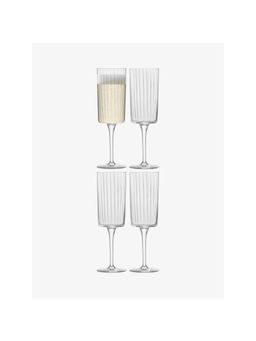 LSA INTERNATIONAL - Gio Line - Champagne Flutes - 210ml - Crystal Clear - Pack of 4