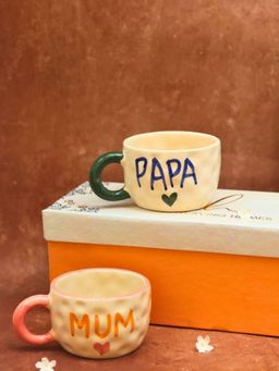 WEAVING HOMES - MUM & PAPA Mug in a Gift Box - 180ml - Pack of 2