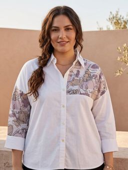 AAREIN - Applique Cotton Shirt White