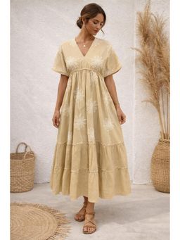 sencei - Light Beige Emb Dress