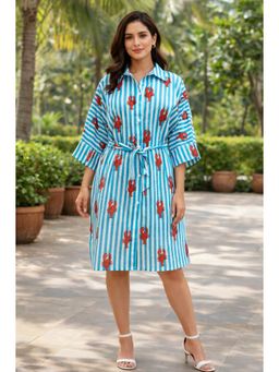 sencei - Printed Lobster Short Dress Blue
