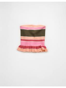 American Eagle - Ae Peplum Sweater Tube Crop Top Multi-Color
