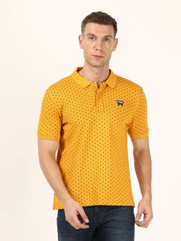 Wrangler - Men Yellow Printed Polo T-Shirt