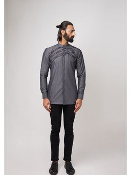 Gatsby Collection - Charcoal Untitled Playlist Shirt