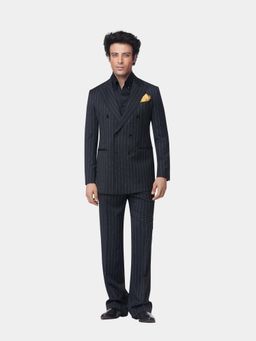 Gatsby Collection - Grey Dark Grey Chalk Stripe Blazer with Trouser and Shirt