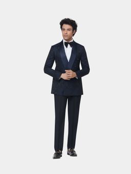 Gatsby Collection - Blue Jacquard Gc Blazer with Trouser and Shirt