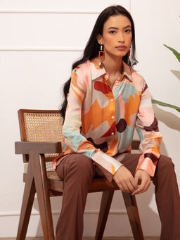 RSVP by Nykaa Fashion - Multicolor Abstract Full Sleeves Shirt