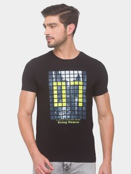 Being Human - Men Printed Black T-Shirt